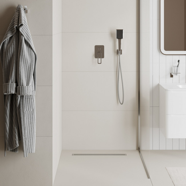 Лоток душевой, сифон 360, комбинированный затвор, перфорированная решетка, 600мм, хром, IDDIS, 975B6SB20DZ