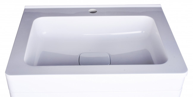 Style Line Тумба с раковиной подвесная "Каре 70" (2 ящ.) Люкс белая, PLUS Style Line Тумба с раковиной подвесная "Каре 70" (2 ящ.) Люкс белая, PLUS