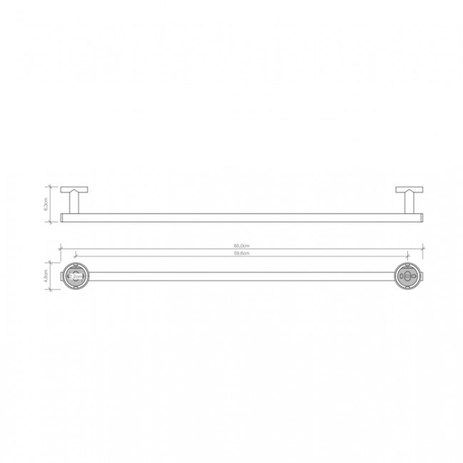 Decor Walther Basic HTE65 Полотенцедержатель 65см, подвесной, цвет: черный матовый