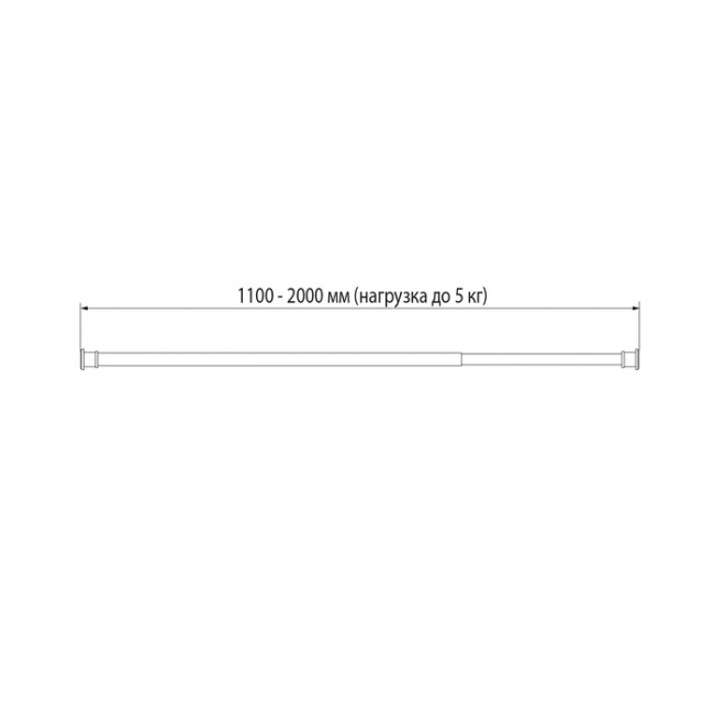 Карниз для ванной комнаты, 110-200 см, золото матовое, Elegante, IDDIS, (RSG0120i14)