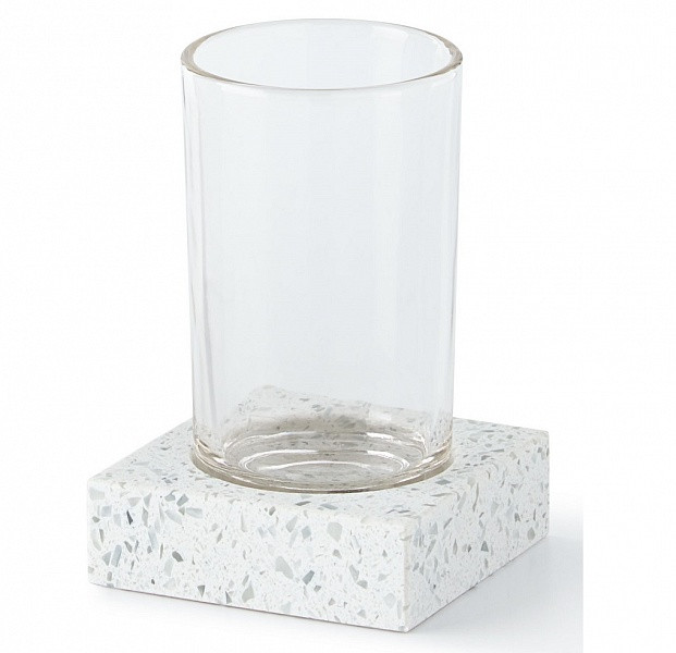 Стакан для зубной пасты Kassatex Terrazzo ATZ-T-LGY