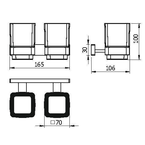 Стакан настенный двойной Langberger Alster 11919A