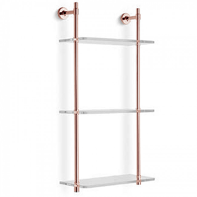Bertocci Cinquecento Стеллаж с 3 стеклянными полками 30х62см, подвесной, цвет: розовое золото Bertocci Cinquecento Стеллаж с 3 стеклянными полками 30х62см, подвесной, цвет: розовое золото