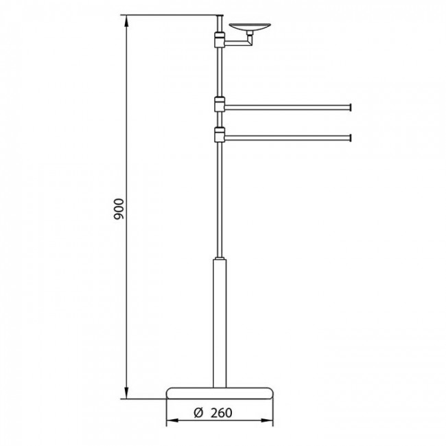 Стойка с аксессуарами 90см., напольная Bongio T Mix, цвет: хром