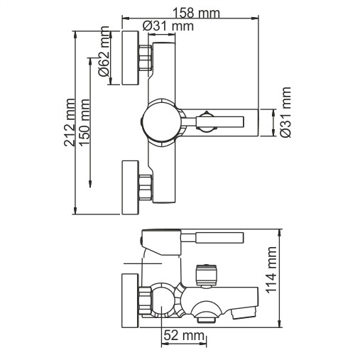 WasserKRAFT Main 4101 Смеситель для ванны с коротким изливом