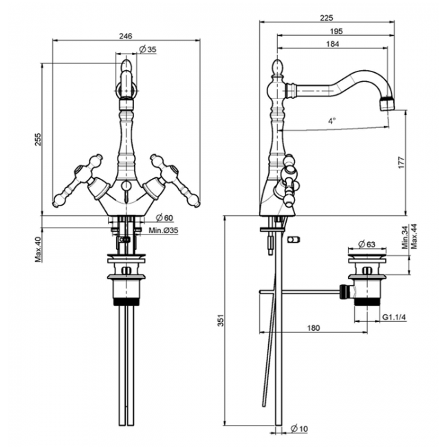 Carlo Frattini Epoque Смеситель на раковину, цвет: бронза