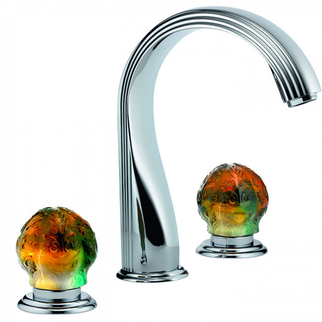 THG Flore Смеситель для ванны, 3 отв., цвет: хром/хрусталь