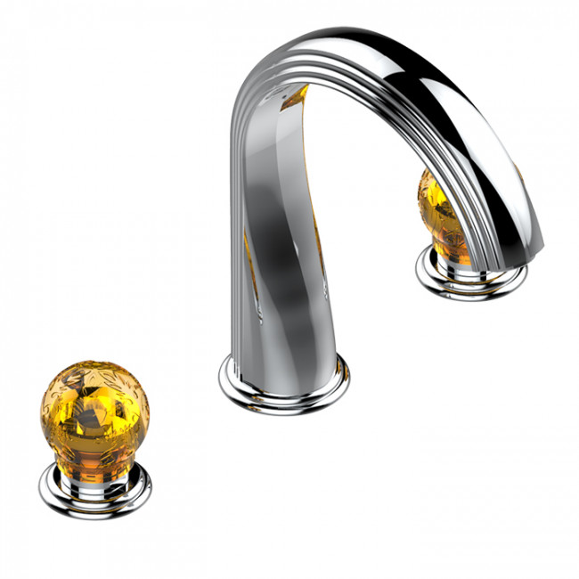 THG Flore Смеситель для ванны, 3 отв., цвет: хром/хрусталь