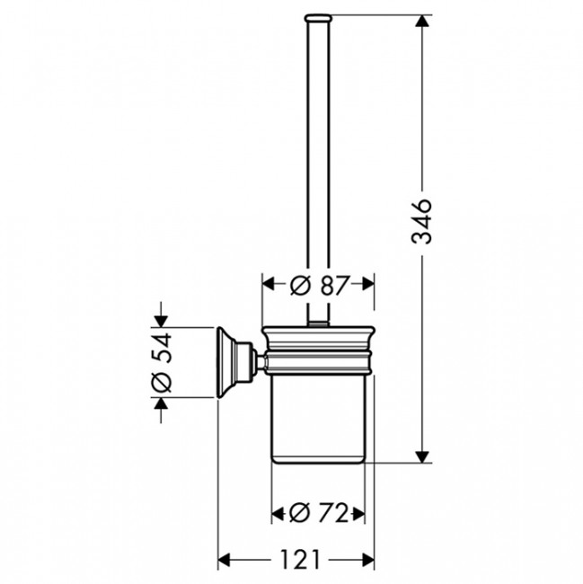 Axor Montreux Ершик для унитаза, подвесной, цвет: золото/белый