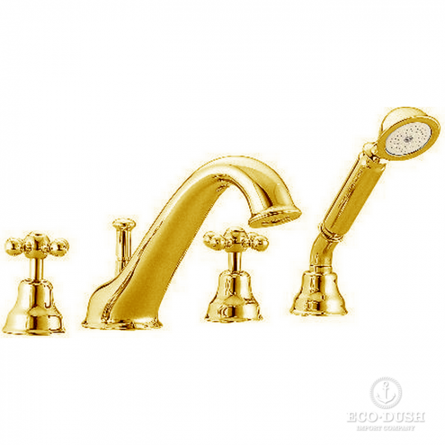 CISAL Arcana Ceramic Смеситель на борт ванны на 4 отверстия, цвет: золото