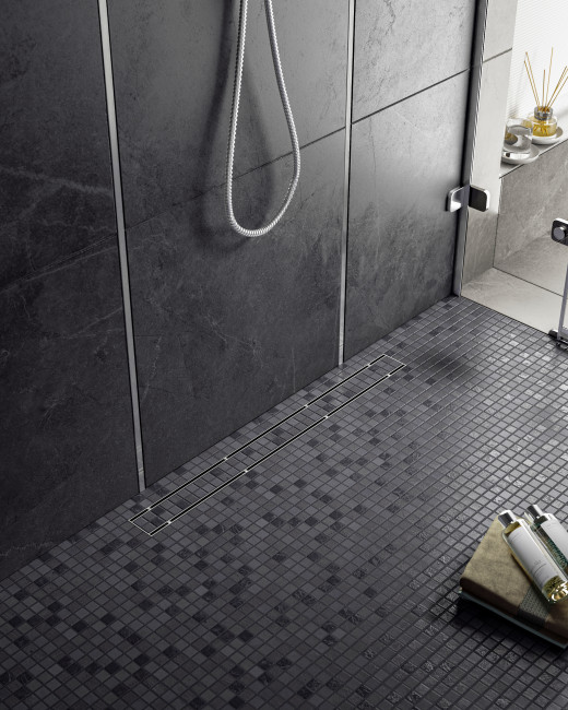 Душевой лоток TIMO Drain System 700 с двусторонней панелью "plate" под плитку, Хром (DS230207/00)