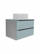 Тумба Runo Мальта 70 подвесная серая/бирюзовая (00-00004661)