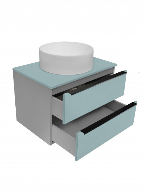 Тумба Runo Мальта 70 подвесная серая/бирюзовая (00-00004661) Тумба Runo Мальта 70 подвесная серая/бирюзовая (00-00004661)