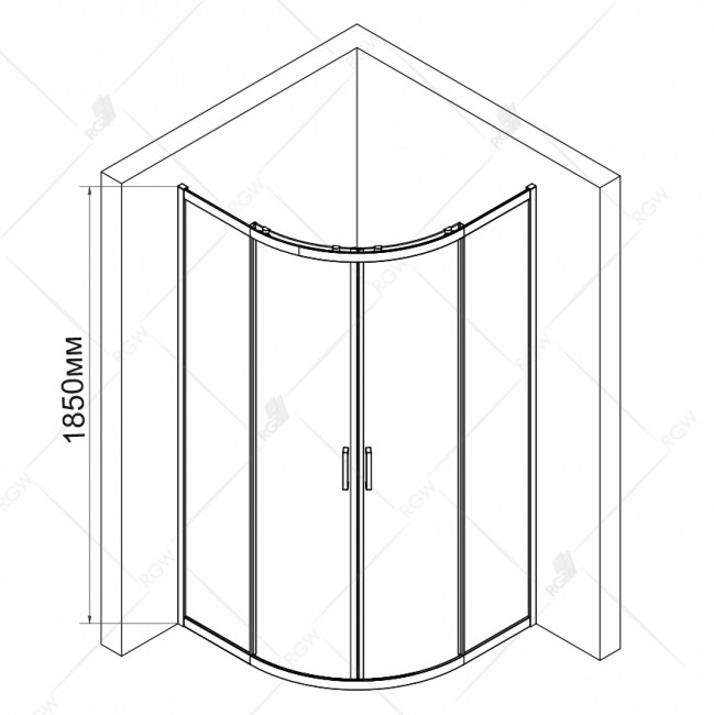 Душевой уголок RGW CL-53 900x900 мм Хром/Прозрачное Душевой уголок RGW CL-53 900x900 мм Хром/Прозрачное