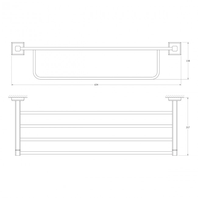 Полка для полотенец со штангой 60 см Artwelle Hagel 998160