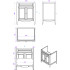 TW Veronica Nuovo комплект мебели с 2-мя дверцами, с доводчиками Blum, ручки: бронза, 73см, напольный, цвет: белый