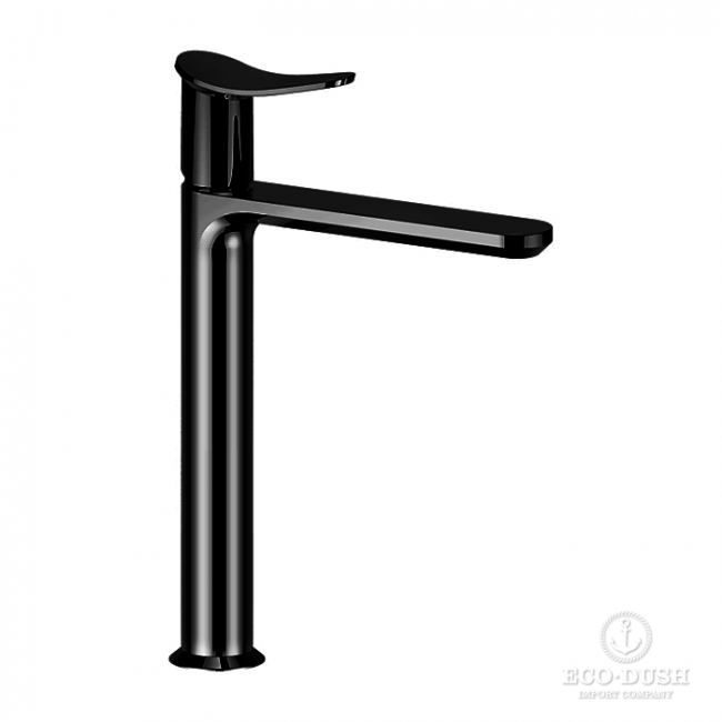 HUBER Harlock Смеситель однорычажный для раковины на 1 отверстие, высокий h225 мм, без донного клапана, цвет: черный титан, HUBER Harlock Смеситель однорычажный для раковины на 1 отверстие, высокий h225 мм, без донного клапана, цвет: черный титан,