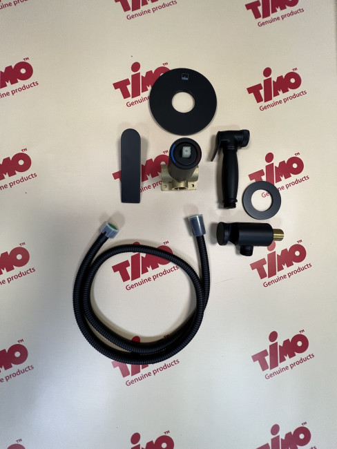 Смеситель встроенный с гигиеническим душем Timo Anni (2789/03SM) черный Смеситель встроенный с гигиеническим душем Timo Anni (2789/03SM) черный