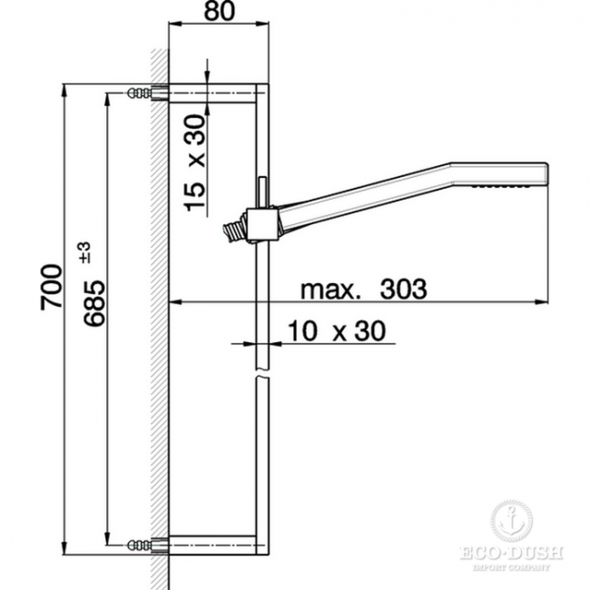CISAL Shower Душевой гарнитур:ручная лейка,шланг 150 см,штанга 70 см, цвет: хром DS01004021 Акция