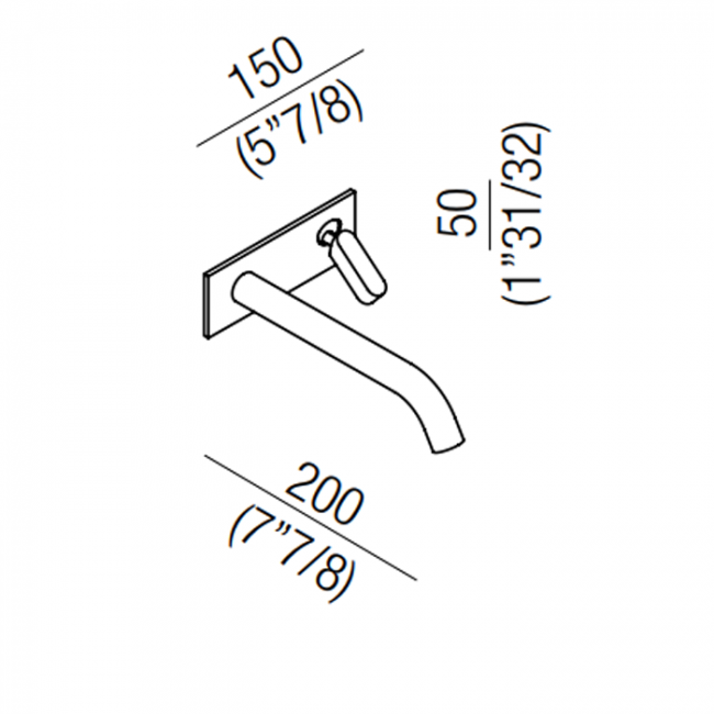 Agape Square Смеситель для раковины, встроенный, с джойстиком, излив: 20см, цвет: полированная сталь Agape Square Смеситель для раковины, встроенный, с джойстиком, излив: 20см, цвет: полированная сталь