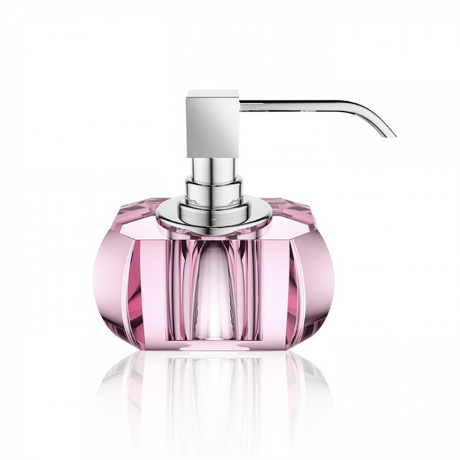 Decor Walther Kristall SSP Дозатор для мыла, настольный, цвет: хрусталь розовый/хром Decor Walther Kristall SSP Дозатор для мыла, настольный, цвет: хрусталь розовый/хром