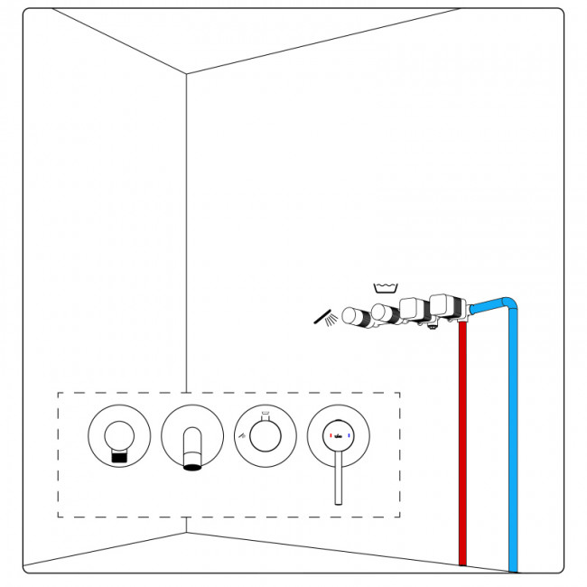 Смеситель встроенный для ванны с душем Timo Saona розовое золото (2314/19YSM)