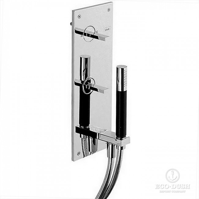 CISAL Wave Встраиваемый однорычажный смеситель с переключателем на 2 положения,вывод с держателем,ручная лейка, шланг, цвет: хром