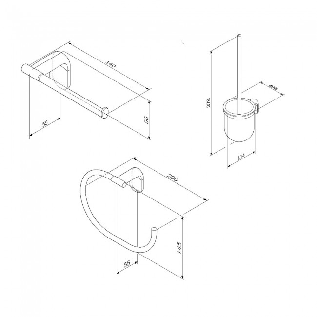 AM.PM AK84T2603B X-Joy набор аксессуаров для зоны туалета, черный AM.PM AK84T2603B X-Joy набор аксессуаров для зоны туалета, черный