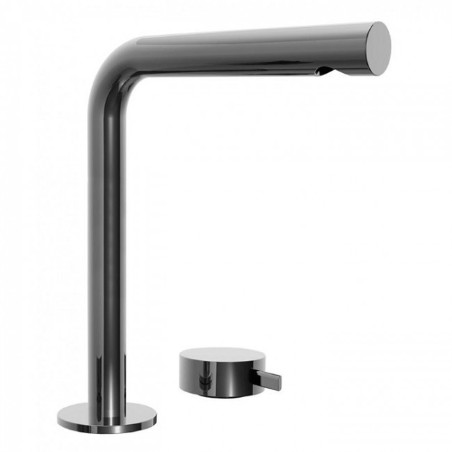 Fantini AF/21 Смеситель для раковины, 2 отв., высокий удлиненный излив, излив: 19 см, цвет: матовая натуральная сталь Fantini AF/21 Смеситель для раковины, 2 отв., высокий удлиненный излив, излив: 19 см, цвет: матовая натуральная сталь