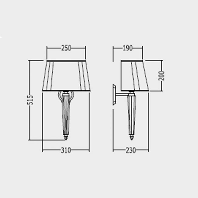 Devon&Devon Crystal Светильник настенный с абажуром 31*23*h51,5cм, IP20, фурнитура: хром