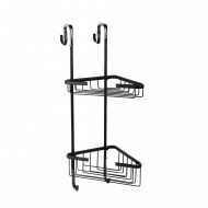 Полка для душевой кабины угловая Fixsen двухэтажная черная латунь (FX-853B-2) Полка для душевой кабины угловая Fixsen двухэтажная черная латунь (FX-853B-2)