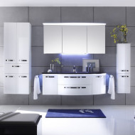 Pelipal Solitaire 7005 Комплект мебели 150 см с зеркальным шкафом и подсветкой, подвесной, цвет: белый