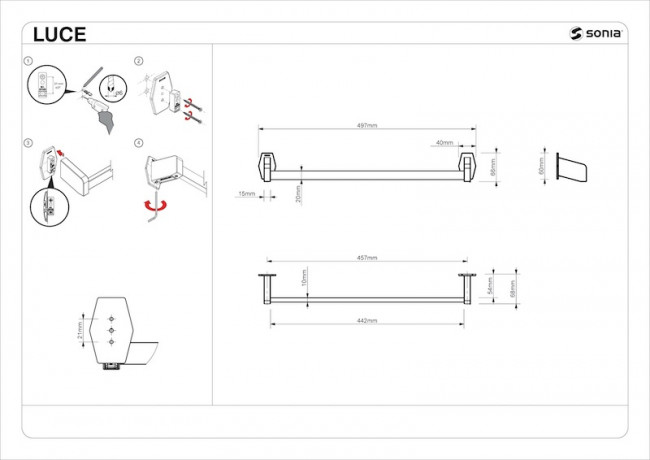 Полотенцедержатель 50 см Sonia Luce 182442