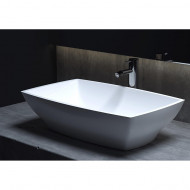 Salini Gloria Раковина накладная 60х38х15cм, без отв., без перелива, S-Stone, цвет: белый матовый