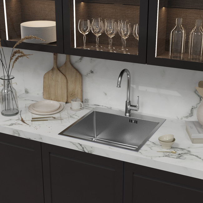 Кухонная мойка 50х50  вып 3 1/2  MIXLINE PRO 20см с сифоном сатин НАНО (552930)