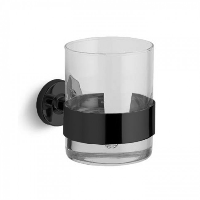 Bertocci Cinquecento Стакан подвесной, цвет: прозрачное стекло/черный матовый Bertocci Cinquecento Стакан подвесной, цвет: прозрачное стекло/черный матовый