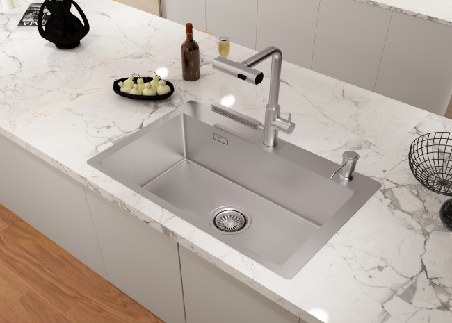 Кухонная мойка FASHUN сатин  (27M Комплект AS6845)