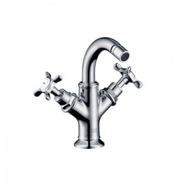 Axor Montreux, Смеситель для биде, с двумярукоятками, с донным клапаном, цвет: хром