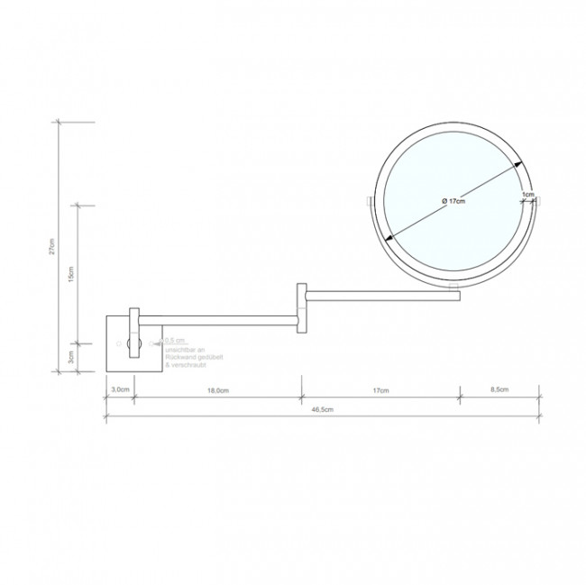 Decor Walther SP 28/2/V Косметическое зеркало 17см, подвесное, увел. 5x, цвет: золото матовое Decor Walther SP 28/2/V Косметическое зеркало 17см, подвесное, увел. 5x, цвет: золото матовое