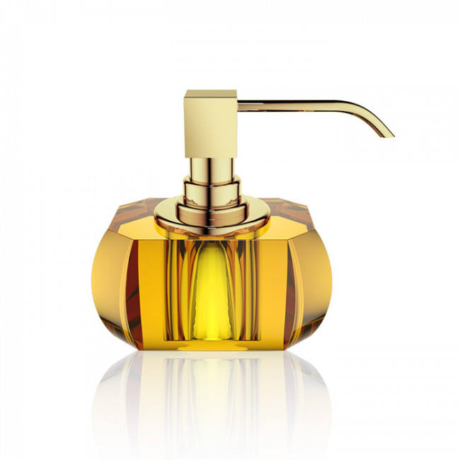 Decor Walther Kristall SSP Дозатор для мыла, настольный, цвет: хрусталь янтарь/золото