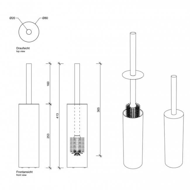 Decor Walther Bar SBG Туалетный ершик, напольный, цвет: золото матовое Decor Walther Bar SBG Туалетный ершик, напольный, цвет: золото матовое