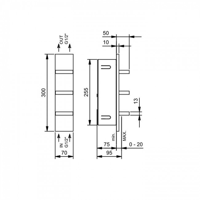 Fantini AK/25 Встроенный смеситель для ванны/душа, без излива, цвет: Matt Gun Metal PVD