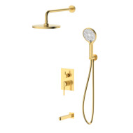 Душевая система для ванны и душа DQ Bonn встраиваемая с изливом мат.золото (DA1705607)