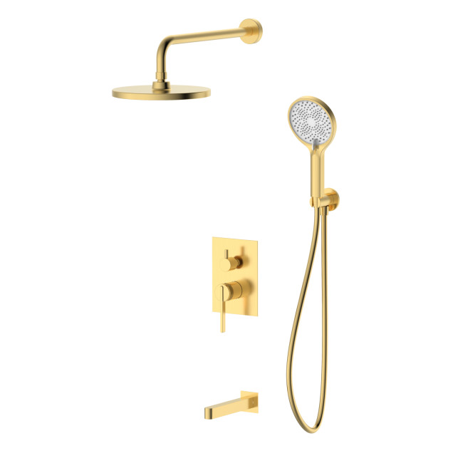 Душевая система для ванны и душа DQ Bonn встраиваемая с изливом мат.золото (DA1705607)