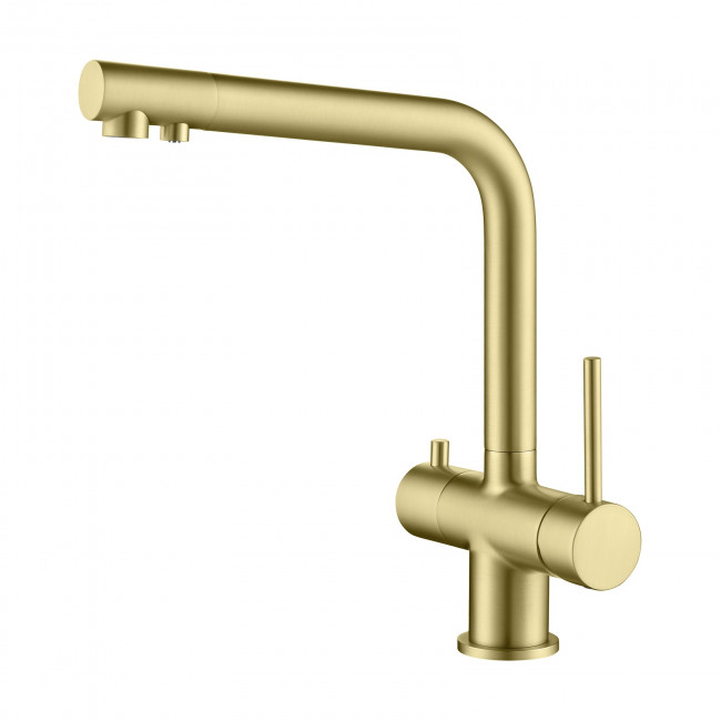 Смеситель для кухни с подключением фильтра Timo Saona золото матовое (2396/17F) Смеситель для кухни с подключением фильтра Timo Saona золото матовое (2396/17F)