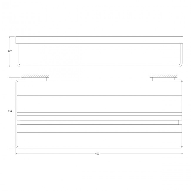 Полка для полотенец со штангой 60 см Artwelle Regen 838160A