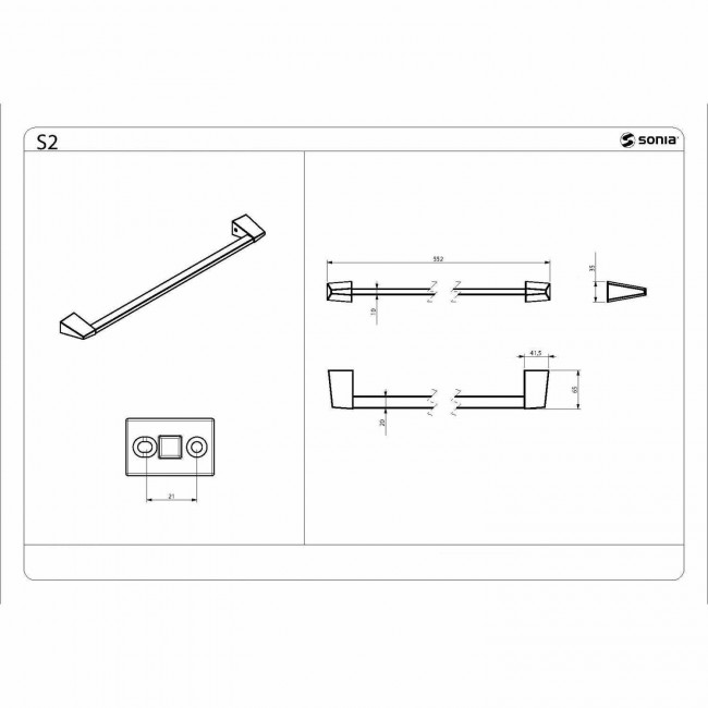 Полотенцедержатель 50 см Sonia S-2 156108 Полотенцедержатель 50 см Sonia S-2 156108