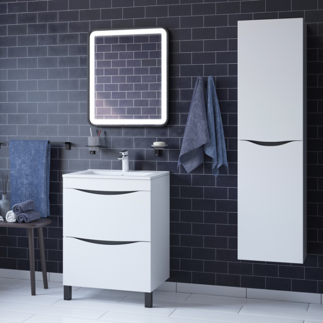 Тумба с раковиной Iddis  Cloud белая,  60 см (CLO60WFi95K)