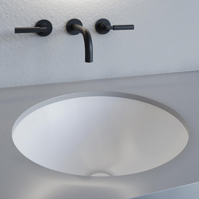 Salini Marea Раковина врезная снизу 42х42х13.8cм, без отв., без перелива, S-Stone, цвет: белый матовый