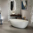 MOMA Elite Ванна 190х120х55см., отдельностоящая, с переливом, с сифоном и донным клапаном, White Stonage, цвет: белый матовый